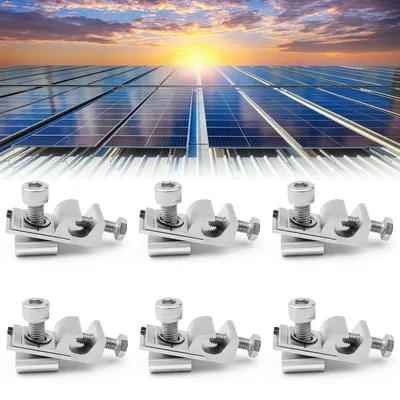 Erdungsklemmen für Solarmodule, 6 Stück, vernickeltes Aluminium