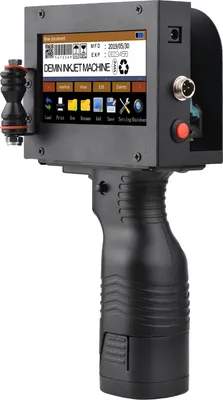 Produktbild von Handheld-Drucker Tragbarer Tintenstrahldrucker High-Definition-Tintenstrahl-Codedrucker mit 4,3-Zoll-HD-Touchscreen-Schnelltrocknende Tintenpatrone fuer Etiketten/Produktionsdatum/Barcode/Marke/Logo/Grafik usw.