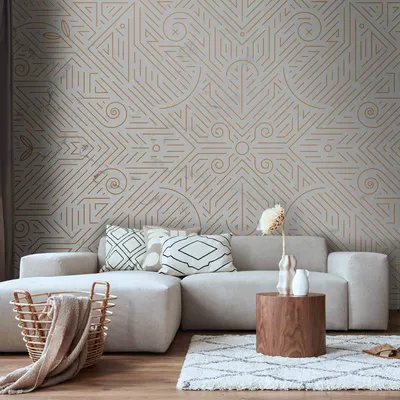 Produktbild von Selbstklebende Folie Fototapete - Geometric Pattern Shades of Gold and Marble Stone 294x210 cm Abstrakt a-A-10496-a-a