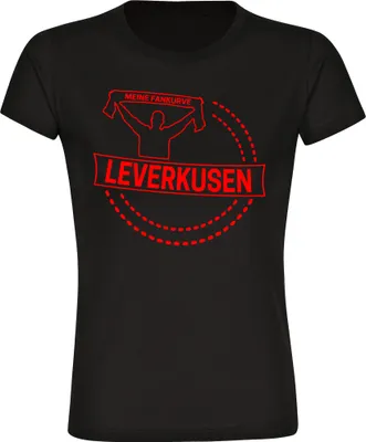 Produktbild von multifanshop Damen T-Shirt - Leverkusen - Meine Fankurve, schwarz, Größe S