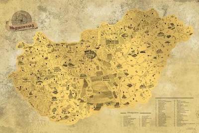 Obrázek produktu pro Stírací mapa Maďarska Deluxe - zlatá