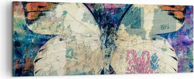 Produktbild von Bild auf Leinwand - Leinwandbild - Schmetterling Abstraktion - 140x50cm - Wand Bild - Wanddeko - Leinwanddruck - Bilder - Kunstdruck - Wanddekoration - Leinwand bilder - Wandkunst - AB140x50-3990
