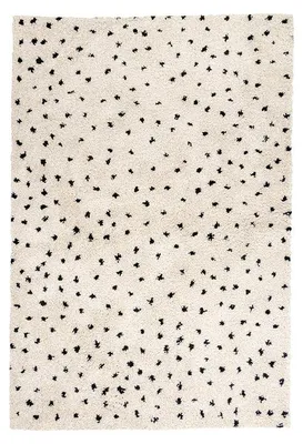 Image de Volero - Tapis à Poils Longs - Grand Dots Crème/Noir | Atmosphérique - 230x330cm