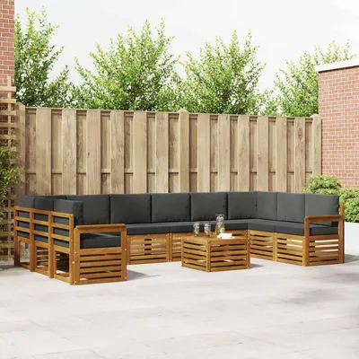Produktbild von "Neues Produkt" Sofagarnituren - CLORIS - Terrassen-Sofa - 11 pcs - Natur und Anthrazit Massivholz Akazie - Modern Gartensofas V2289