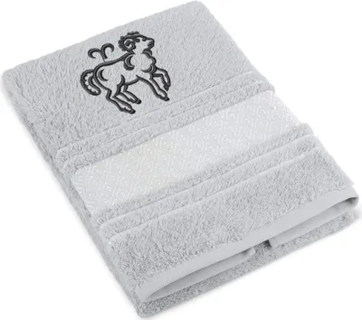 Image de Serviette éponge mosaïque avec signe BERAN - 50x100 cm - Gris