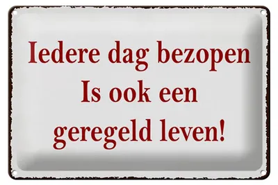 Produktbild von Blechschild Spruch 30x20cm ledere dag bezopen is ook een geregeld leven