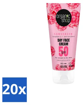 Immagine prodotto di 20 confezioni di crema solare viso biologica SPF 50 - per pelli normali o secche - 50 ml - confezione  - 20 pezzi