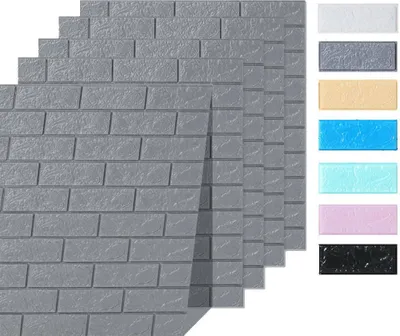 Produktbild von HOOZ 10x Wandpaneele in 3D-Ziegelsteinoptik 77x70x0,5 cm selbstklebend - grau