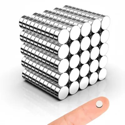 Image de 250 aimants puissants de 5 x 2 mm, petits aimants ultra-puissants pour réfrigérateurs, mini-aimants ronds puissants pour tableaux magnétiques, tableaux blancs, panneaux d'affichage et le bureau.