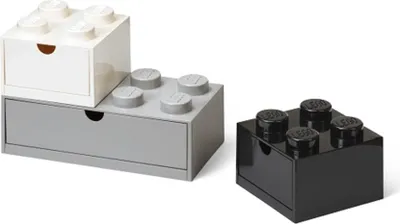Produktbild von LEGO Tischbox mit Schublade Multi-Pack 3 Stück, schwarz/weiß/grau