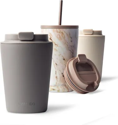 Produktbild von MAMEIDO Thermobecher Edelstahl 350ml, 470ml & 700ml Taupe Grey