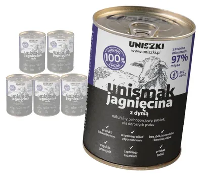 Zdjęcie produktu dla Uniszki Unismak Jagnięcina z Dynią 6x400g Bezzbożowa Mokra Karma dla Psa