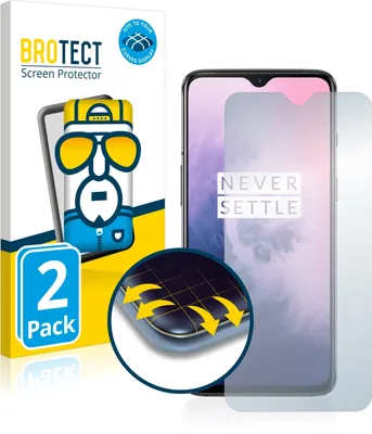 Produktbild von 2x BROTECT Fullscreen Schutzfolie für OnePlus 7 Displayschutz Folie Fullcover Klar Transparent