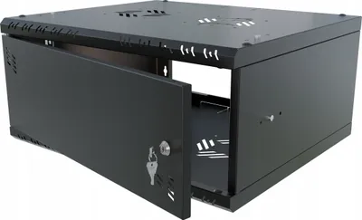 Produktbild von RACK 19 Zoll 4HE 450mm Server Rack Serverschrank aus Metall Schwarz Stalflex
