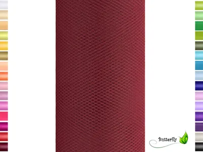 Produktbild von 9m Rolle Tüll 50cm, Farbauswahl:weinrot / bordeaux 270