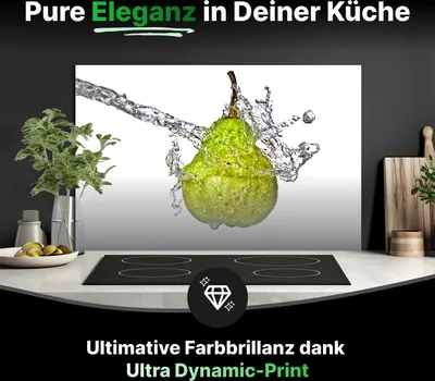 Produktbild von Spritzschutz Küchenrückwand Glas 80 x 40 cm Spritzige Birne - RUECKWAND24