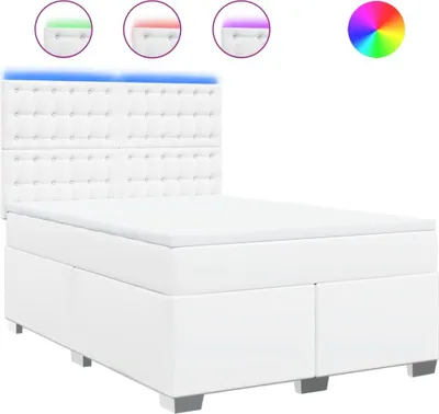 Immagine prodotto di vidaXL Letto a molle con materasso bianco 140x200 cm in Pelle finta