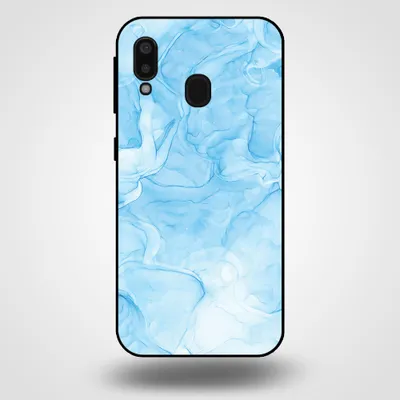 Produktbild von Smartphonica Handyhülle für Samsung Galaxy A20E mit Marmordruck - TPU-Hülle mit Marmor-Design - Hellblau