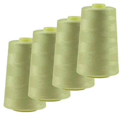 Zdjęcie produktu dla 4 x 4572 metry wysokiej jakości nici do maszyny overlock, nici do szycia overlock, certyfikat Oeko-Tex, kolor 821 - 860, kolor: A845, jasny pistacjowy