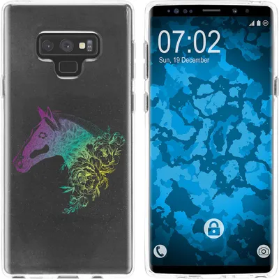 Produktbild von PhoneNatic Case kompatibel mit Samsung Galaxy Note 9 Silikon-Hülle Floral Pferd M5-4