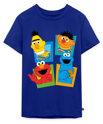 Produktbild von Spreadshirt Sesamstraße Kacheln Ernie und Bert Teenager Premium T-Shirt, 158/164 (12 Jahre), Royalblau