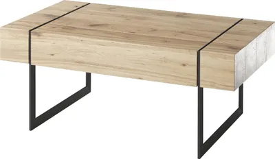 Produktbild von Couchtisch Paphos | Asteiche | mit Schubkasten | 110x70 | Eichefarben / schwarz