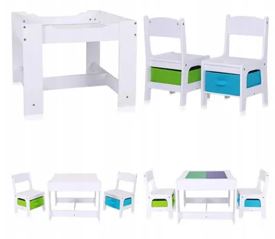 Immagine prodotto di Nuovo set per bambini 3-in-1: tavolino e sedie, marca BDMU KIDS. Realizzato con pannello MDF resistente