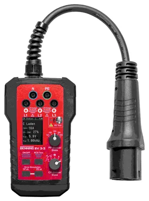 Image de Benning BENN EV 3-3 Wallboxtester ainsi que l'adaptateur de test avec le testeur d'installation (10239871)