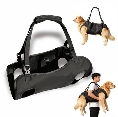 Immagine prodotto di INF Imbracatura di sollevamento per cani anziani e disabili - Cintura di supporto per animali domestici in tessuto Oxford per scale e camminate M