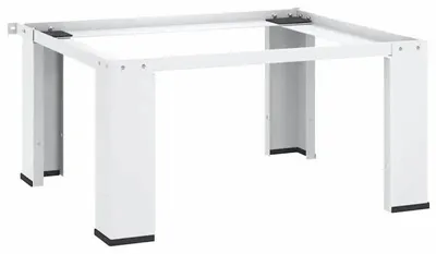 Produktbild von Waschmaschinenuntergestell - Stahl Sockel für Waschmaschine - 64×55×32,5 cm - Rutschfest - Tragkraft 100 kg - Weiß