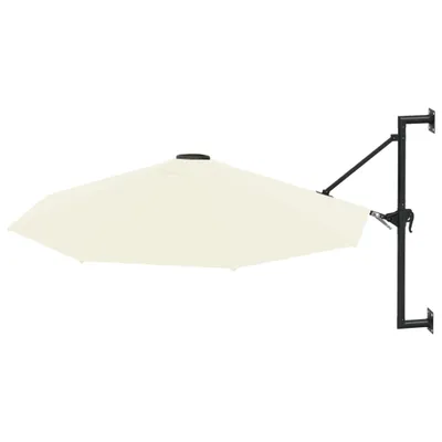 Zdjęcie produktu dla vidaXL Parasol do montażu na ścianie z metalowym słupkiem 300 cm biały piaskowy