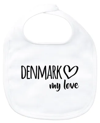 Produktbild von Huuraa Baby Lätzchen Denmark my love White Klettverschluss Baumwolle Latz Geschenkidee