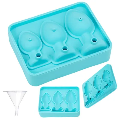 Eiswürfelform aus Silikon, 3 Fächer, lustige Form, XXL, 6,8/8/9 cm