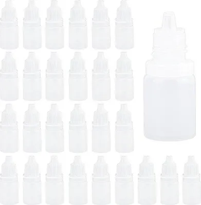 Zdjęcie produktu dla 5 ml plastikowe butelki z zakraplaczem, białe butelki z wyciskaczem