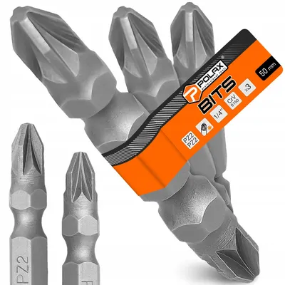 Produktbild von Polax Bit Doppelbit PZ2 50mm Magnetisch 3 Stück
