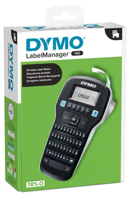 Zdjęcie produktu dla DYMO LabelManager 160, AZERTY, D1, Termotransferowy, 160 x 160 DPI, 12 mm/s, Czarny