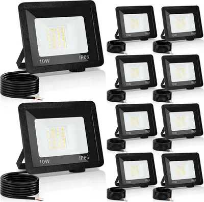 Zdjęcie produktu dla TolleTour LED Reflektor budowlany 10 szt. 10 W 3000/4000/6500 K FLED Reflektor zewnętrzny