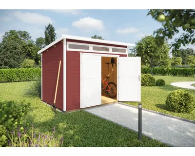 Produktbild von Gartenhaus weka 264 Gr. 3 inkl. Oberlicht, Fußboden 354 x 282 cm schwedischrot