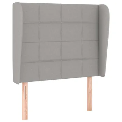 Produktbild von Kopfteil mit Ohren Hellgrau 83x23x118/128 cm Stoff