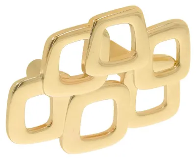 Productafbeelding van Handgreep voor meubels, gemaakt van zamac, met een afstand tussen de bevestigingsgaten van 32 mm, verguld