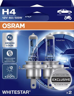 Produktbild von Osram Scheinwerferlampe H4 Whitestar 2.0 2 Stück