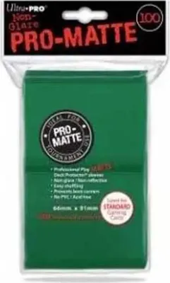 Productafbeelding van Set van 100 sleeves, Ultra Pro, Pro-Matte, formaat standaard, 66x91mm (groen)