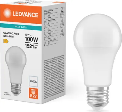 Obrázek produktu pro Ledvance LED žárovka Classic A60 13W = 100W E27 matná 1521lm 840 neutrální bílá 4000K