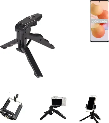 Produktbild von K-S-Trade Stativ Tisch-Ständer Dreibein Handy-Stativ Ständer kompatibel mit Xiaomi Civi Mini-Stativ Smartphone Tripod Handy-Stativ aus Plastik