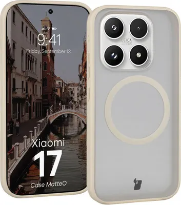 Produktbild von Handyhülle mit Magnetring für Xiaomi 17, Bizon Case MatteO, Getönt-Beige