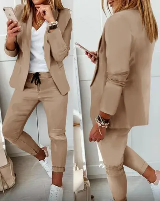Zdjęcie produktu dla 2023wish Amazon Independent Station Nowy casualowy garnitur Garnitur damski Khaki L