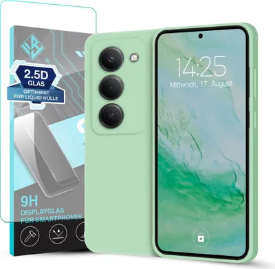 Produktbild von Hülle für Xiaomi Redmi 15 / 15 5G mit 9H Displayglas Displayschutz Case Cover Bumper Smartphone Softgrip Schutzhülle Farbe: Türkis
