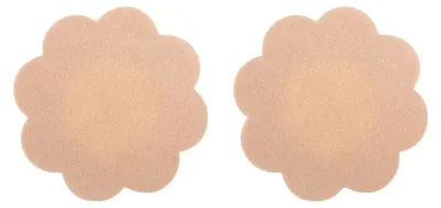 Produktbild von Brustwarzenpads - Selbstklebende Brustblättchen - 100 Stück - Blumenform - Baumwolle - Unsichtbar - Naturfarbe