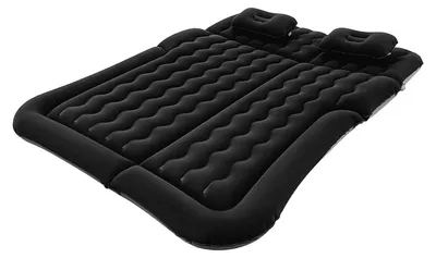 Produktbild von Aufblasbare SUV Luftmatratze - Auto Luftbett Rücksitz - Flocked PVC - 300 kg Tragkraft - 6 Luftkammern - 12V 75W Elektropumpe - Schwarz