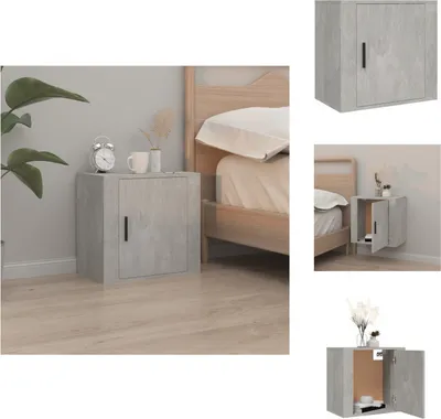 Produktbild von vidaXL Wand-Nachttisch Betongrau 50x30x47 cm -  Nachttische